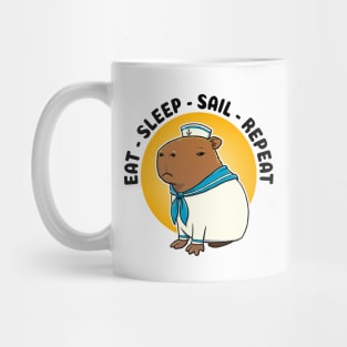 Eat sleep sail repeat Capybara Sailor Mug